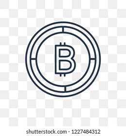 Bitcoin vector outline icon isolated on transparent background, high quality linear Bitcoin transparency concept can be used web and mobile