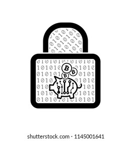 
Bitcoin Vector purse. Abstract technology Bitcoin. Cryptography Finance Coins icons. Security in information technology. The concept of modern financial security. Isolated illustration