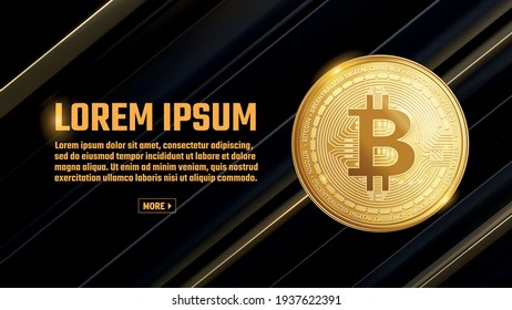 bitcoin vector slider banner design template 