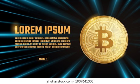 bitcoin vector slider banner design template 