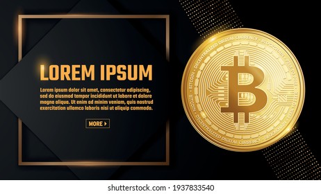 bitcoin vector slider banner design template