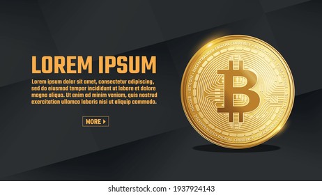 bitcoin vector slider banner design template