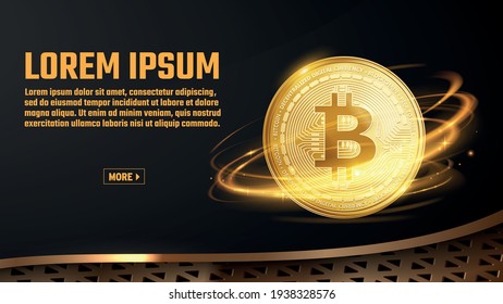 Bitcoin Vector Slider Banner Design Template