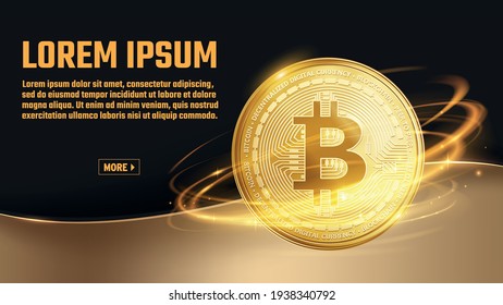 Bitcoin Vector Slider Banner Design Template