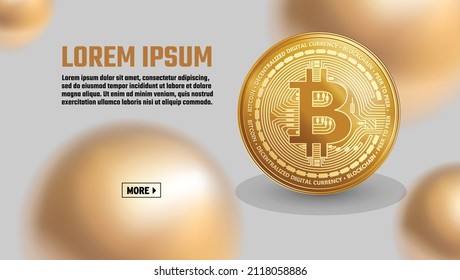 bitcoin vector slider banner design template
