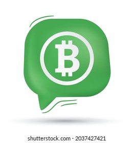Bitcoin vector in speech bubble - Modern design