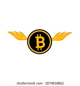 Bitcoin-Vektorgrafik. Konzeption Elektronische Währungs-Vektorgrafik. Bitcoin-Symbol. Bild der Kryptowährung. Goldbitzvektor. Virtuelles Geld