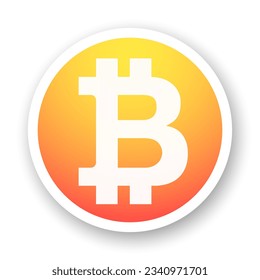 Símbolo vector bitcoin. Icono de vector redondo BTC.