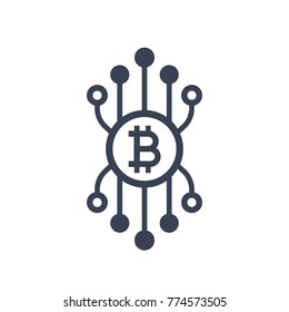 bitcoin vector symbol on white