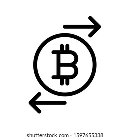 bitcoin vector thin line icon 