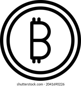 bitcoin vector thin line icon