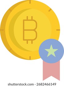 bitcoin verified flat icon design