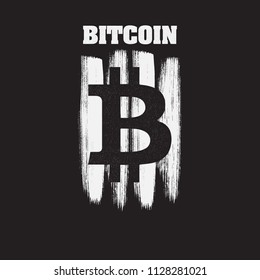 Bitcoin vintage t-shirt typography. Vector illustration. EPS 10