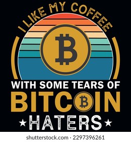 Bitcoin vintages tshirt design vector design 