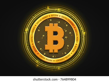 Bitcoin / Virlual money / Digital currency. Vector illustration.