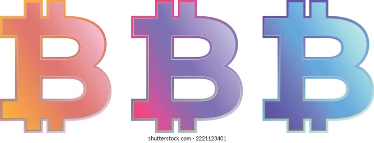 dibujo del logotipo de la moneda virtual de bitcoin. vectores.