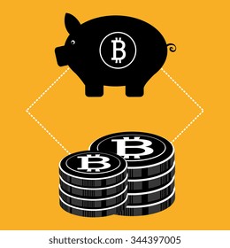 Bitcoin virtual money graphic icons design, vector illustration eps10