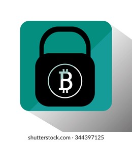 Bitcoin virtual money graphic icons design, vector illustration eps10