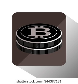 Bitcoin virtual money graphic icons design, vector illustration eps10