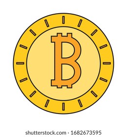 bitcoin virtual money isolated icon vector illustration design