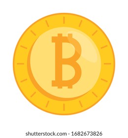 bitcoin virtual money isolated icon vector illustration design