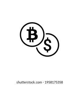 Bitcoin Vs Droller icon in vector. Logotype