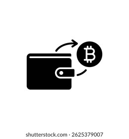 Bitcoin with Wallet Arrow Out Representing Crypto Withdrawal Transaction