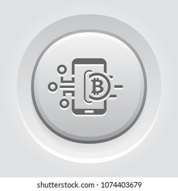 Bitcoin Wallet Button Icon. Modern computer network technology sign. Digital graphic symbol. Bitcoin mining. Concept design elements.