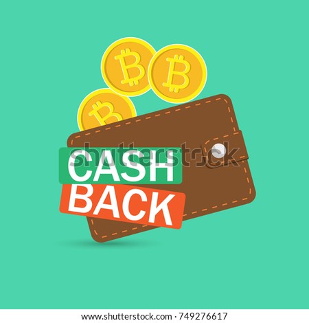 Bitcoin wallet with coins isolated. Vector illustration