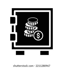 Icono de almacenamiento en frío de la cartera de Bitcoin | Ilustración del vector negro |