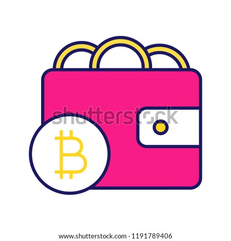 Bitcoin Wallet Color Icon Digital Money Stock Vector Royalty Free - 