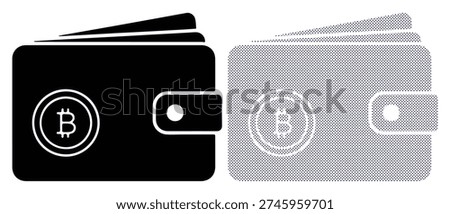 Bitcoin wallet concept vector icon, flat bitcoin wallet isolated on a white background