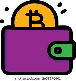Bitcoin in wallet Crypto icon.