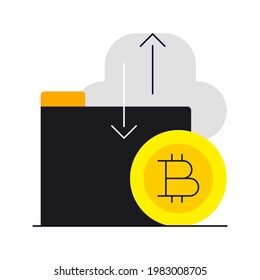 Bitcoin wallet. Cryptocurrency. Finance and technology. Vector file.