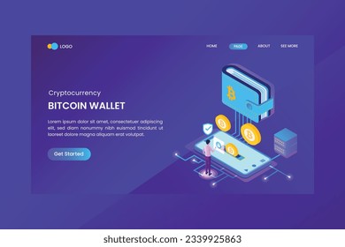 Bitcoin Wallet Cryptocurrency Landing Page Template