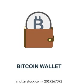 Bitcoin Wallet flat icon. Colored sign from cryptocurrency collection. Creative Bitcoin Wallet icon illustration for web design, infographics and more