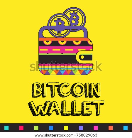 Bitcoin Wallet Icon Africa Pattern Design Stock Vector Royalty Free - 