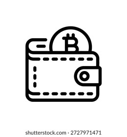 ícone de carteira do bitcoin para o conceito de criptomoeda