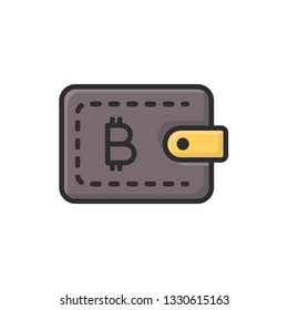 bitcoin wallet icon. cryptocurrency icon flat design