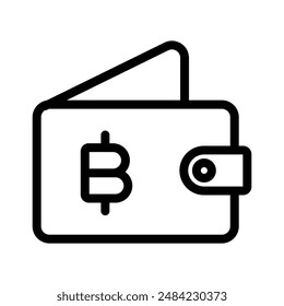 bitcoin wallet icon design in filled and outlined style