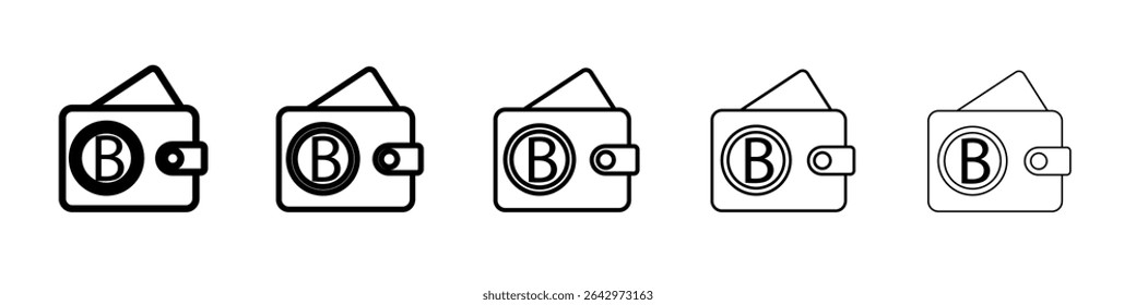 bitcoin wallet icon Flat design on isolated background