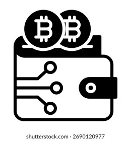 Bitcoin Wallet Icon Mixed Vector Illustration