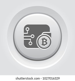 Bitcoin Wallet Icon. Modern computer network technology sign. Digital graphic symbol. Bitcoin mining. Concept design elements.