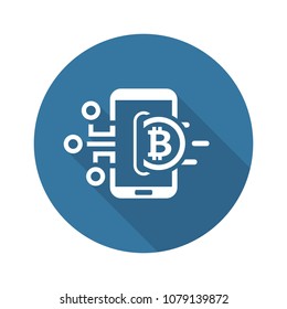Bitcoin Wallet Icon. Modern computer network technology sign. Digital graphic symbol. Bitcoin mining. Concept design elements.