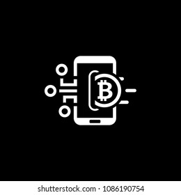 Bitcoin Wallet Icon. Modern computer network technology sign. Digital graphic symbol. Bitcoin mining. Concept design elements.