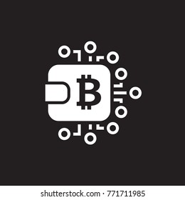Bitcoin Wallet Icon. Modern computer network technology sign. Digital graphic symbol. Bitcoin mining. Concept design elements.