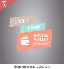 Bitcoin wallet icon on abstract geometric background