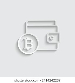 bitcoin wallet icon vector cryptocurrency blockchain icon svg