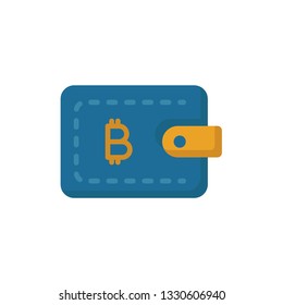 bitcoin wallet icon vector design flat style