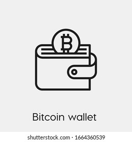 signo de símbolo vectorial del icono de la cartera de bitcoin.